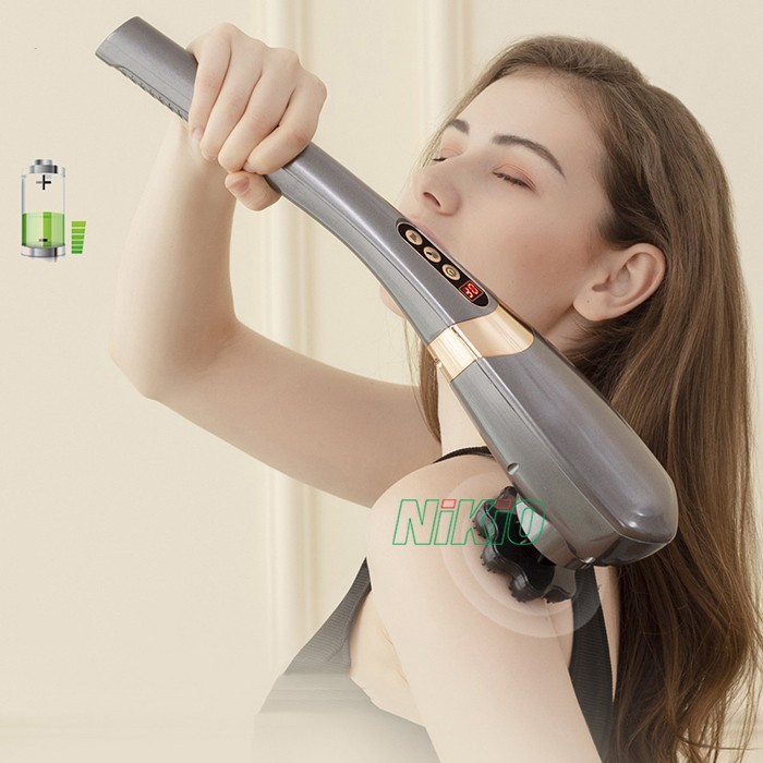 Máy massage cầm tay 7 đầu pin sạc Nikio NK-177 - Dòng cao cấp, 5 chế độ và 6 tốc độ mát xa