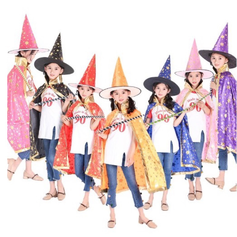 Set áo choàng phù thủy kèm nón cho bé hóa trang Halloween - TIỆM NHÀ SU