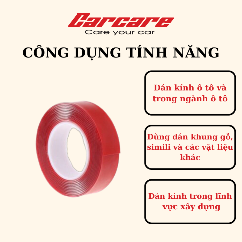 Băng dính 3m 2 mặt trong suốt Acrylic Foam Tapes AFT - Băng keo 3m chuyên dụng ô tô siêu chắc