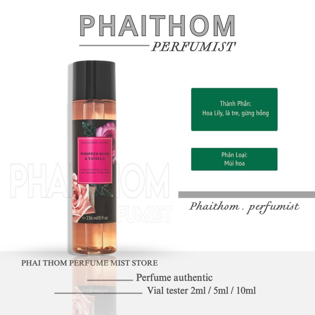Xịt Thơm Lưu Hương Toàn Thân Bath & Body Works - WHIPPED ROSE AND VANILLA