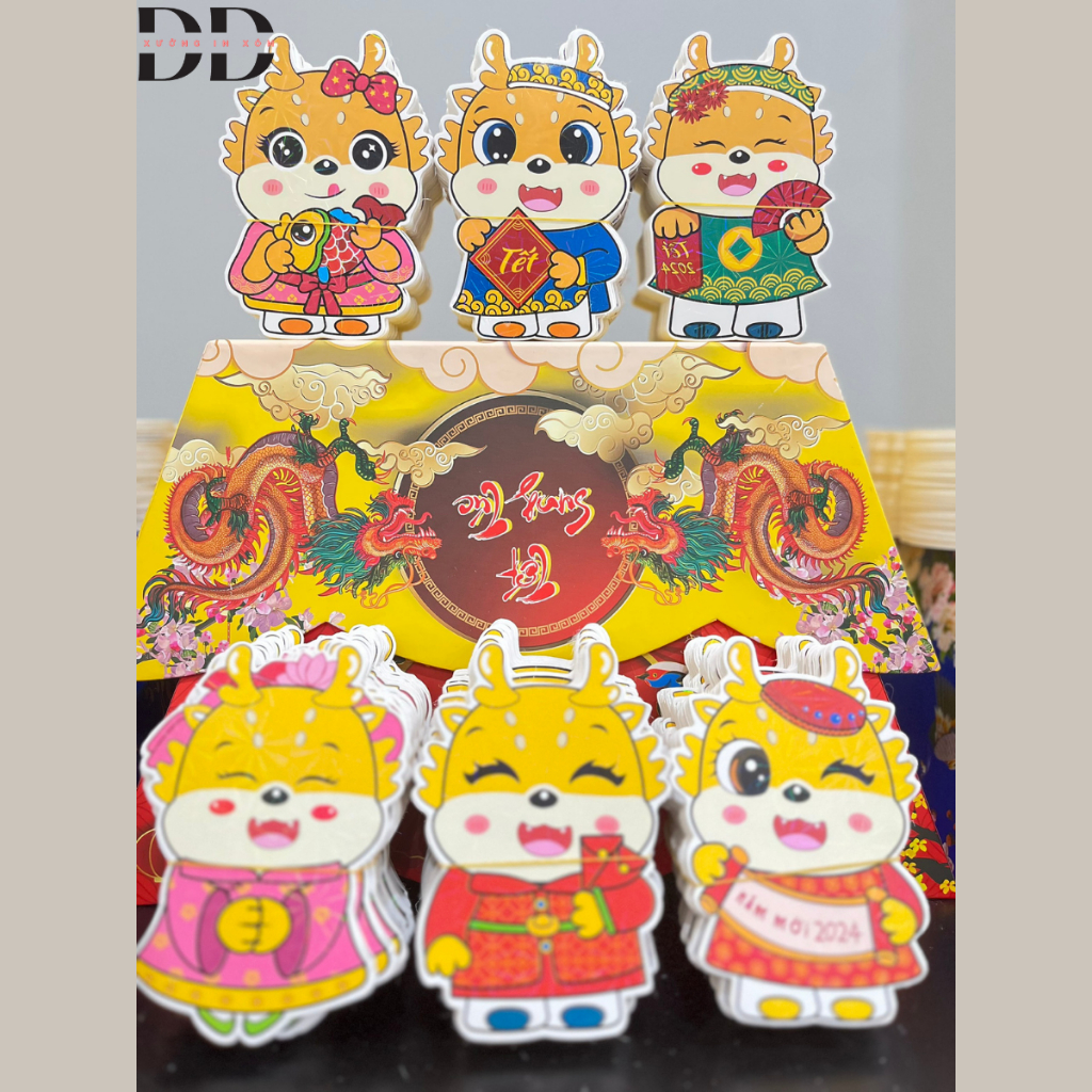 100 Bao lì xì Chibi Tết 2024 - Độc đáo, dễ thương, phản quang, kích thước 10x13 cm