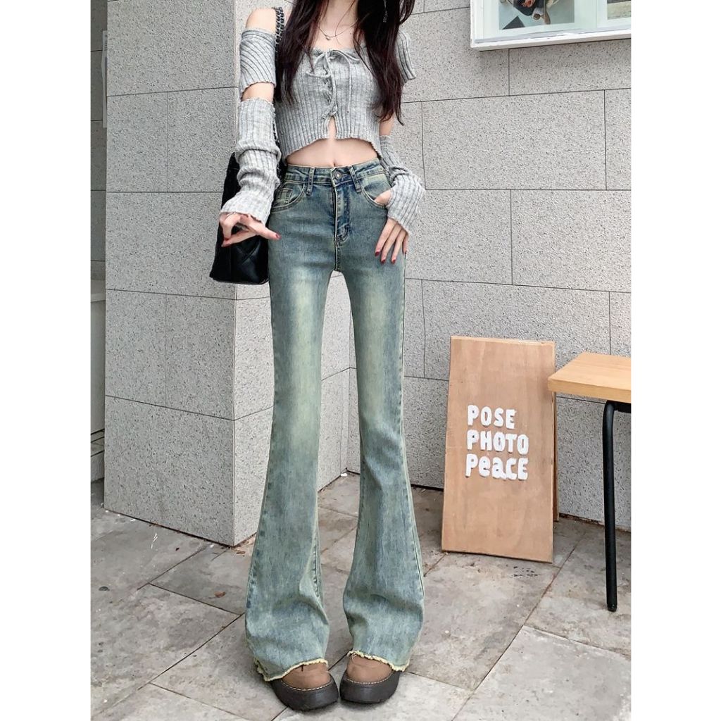 Quần jeans nữ ống loe co giãn MIAA lưng cao , quần bò jean nữ ống đứng rộng suông CẠP CAO cao cấp Hottrend 2023 Q22