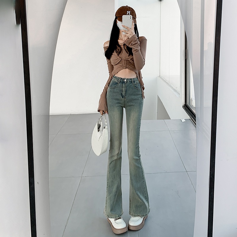 Quần jeans nữ ống loe co giãn MIAA lưng cao , quần bò jean nữ ống đứng rộng suông CẠP CAO cao cấp Hottrend 2023 Q22