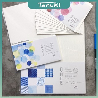 Set 10 tờ giấy màu nước lẻ Umee (size A4/A5/A6).