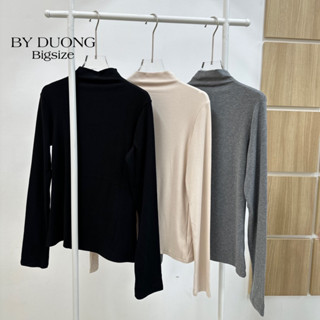 Áo giữ nhiệt cổ 2p cotton lót lông BIGSIZE (55-80KG) QAN137 - [BY DUONG BIGSIZE]