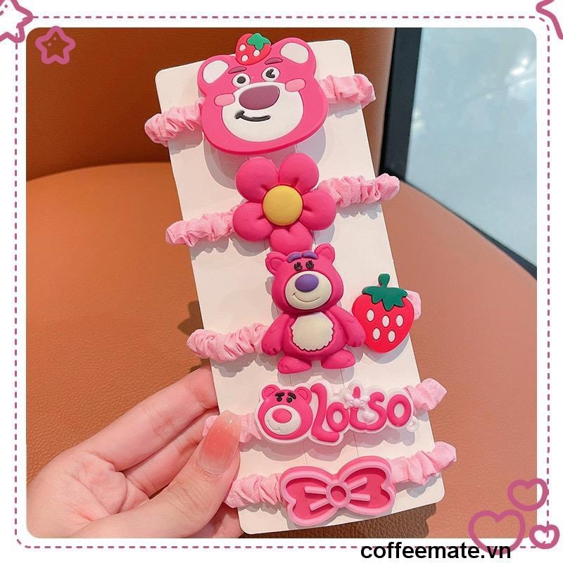⚡Dây Buộc Tóc Cao Su Co Giãn Hình Gấu Và Dâu Tây Dễ Thương Cho Bé Gái