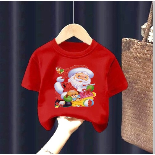 Áo thun in hình ông già noel cho bé.shop mẹ bắp nhận in áo theo yêu cầu