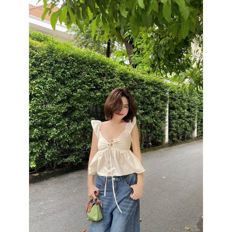 𝐌𝐢𝐧𝐧𝐢𝐞 𝐓𝐨𝐩 | áo croptop xoè bồng dạng babydoll | Annieroomfit