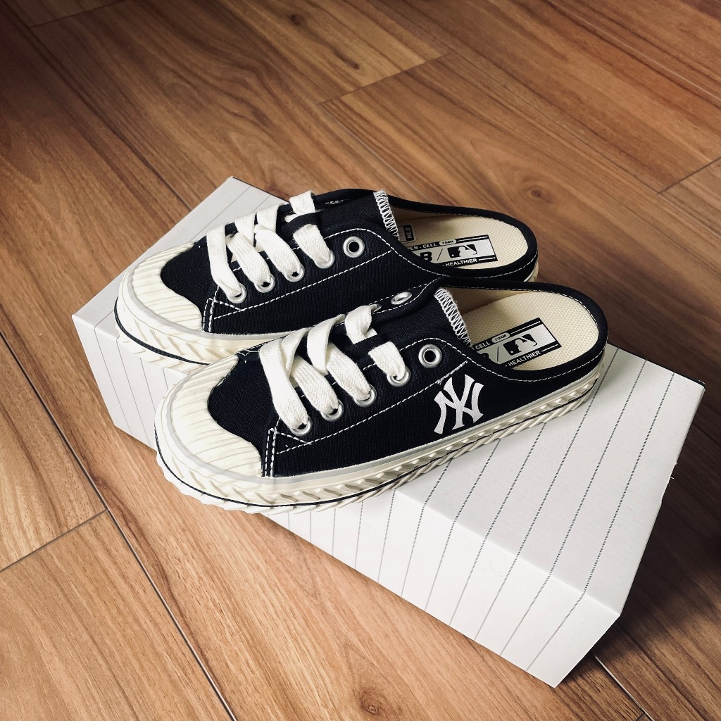 Giày sục MLB Playball Dia Monogram , MLB chính hãng, giày MLB Mule, giày đạp gót