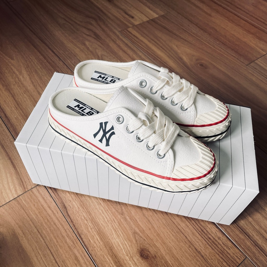Giày sục MLB Playball Dia Monogram , MLB chính hãng, giày MLB Mule, giày đạp gót