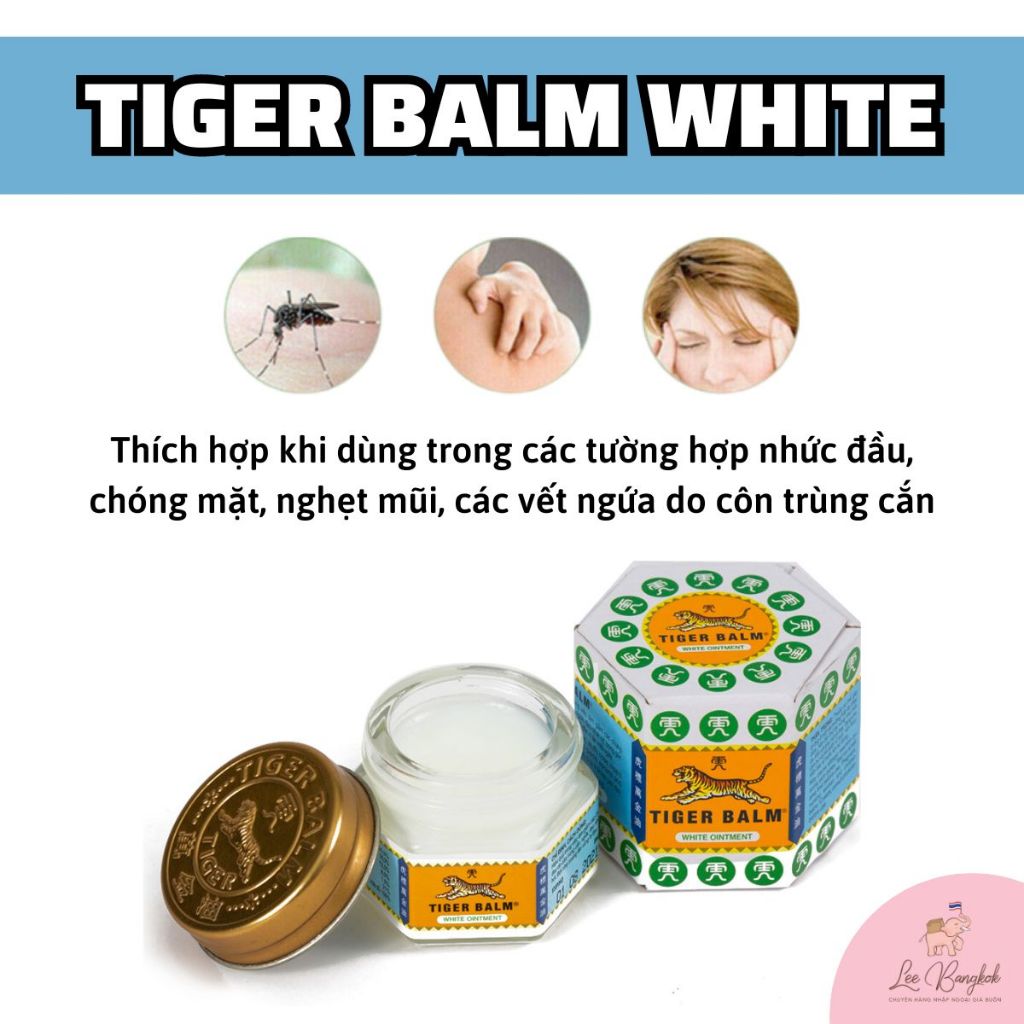 Dầu Cù Là Tiger Balm  Giúp Giảm Sưng, Lưu Thông Máu, Ngăn Ngừa Muỗi Đốt Size 10g, 19.4g, 30g
