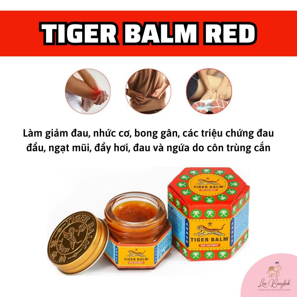 Dầu Cù Là Tiger Balm  Giúp Giảm Sưng, Lưu Thông Máu, Ngăn Ngừa Muỗi Đốt Size 10g, 19.4g, 30g