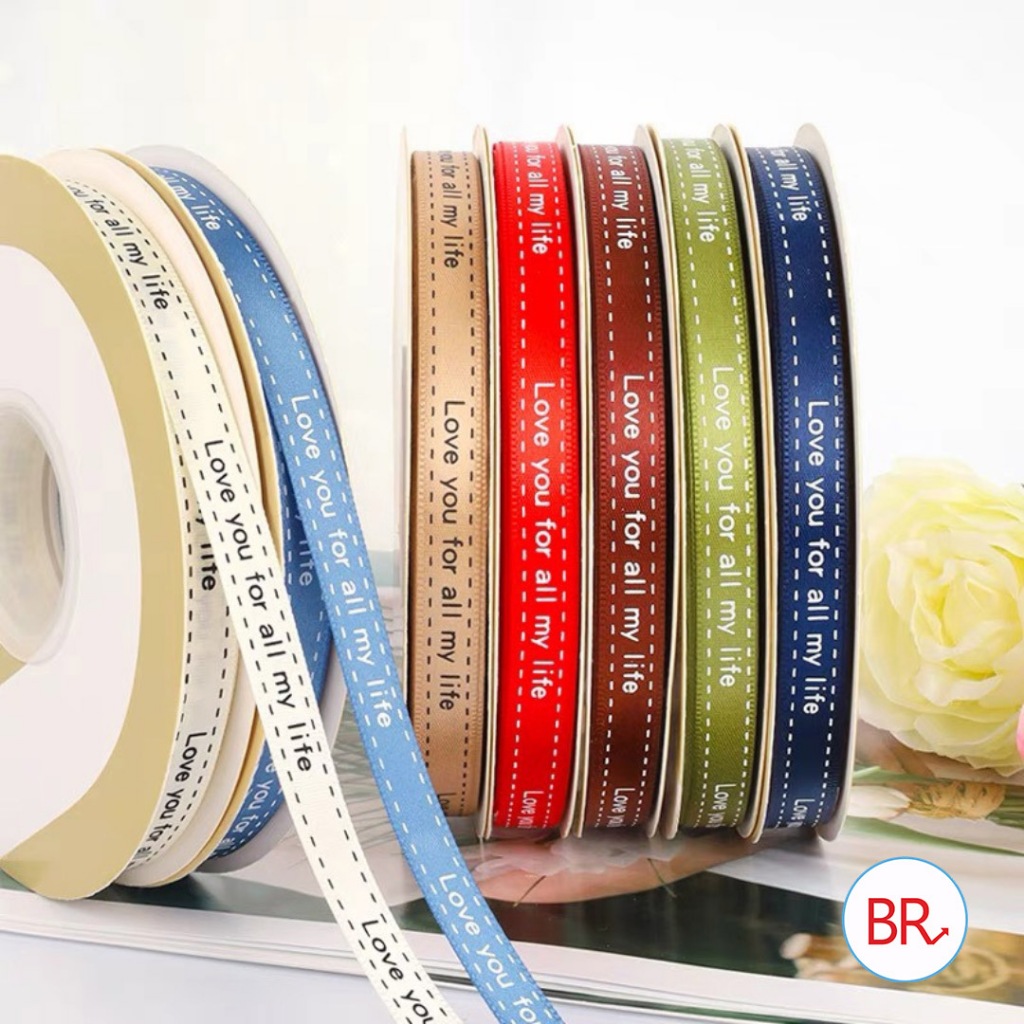 Cuộn dây ruy băng lụa bản 1cm, ruy băng làm nơ, phụ kiện làm hoa, gói quà trang trí - br 02059