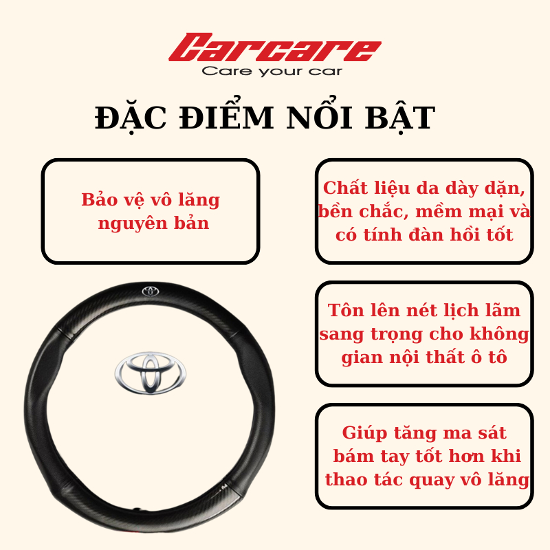 Bọc vô lăng cacbon 4S có logo theo hãng xe - Bọc vô lăng ô tô