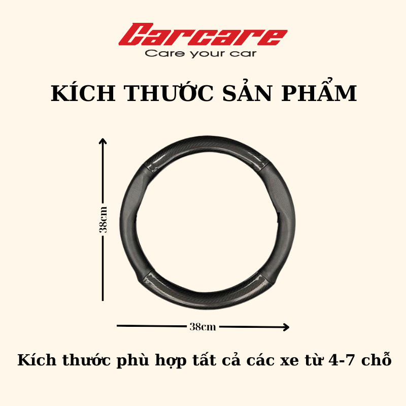 Bọc vô lăng cacbon 4S có logo theo hãng xe - Bọc vô lăng ô tô
