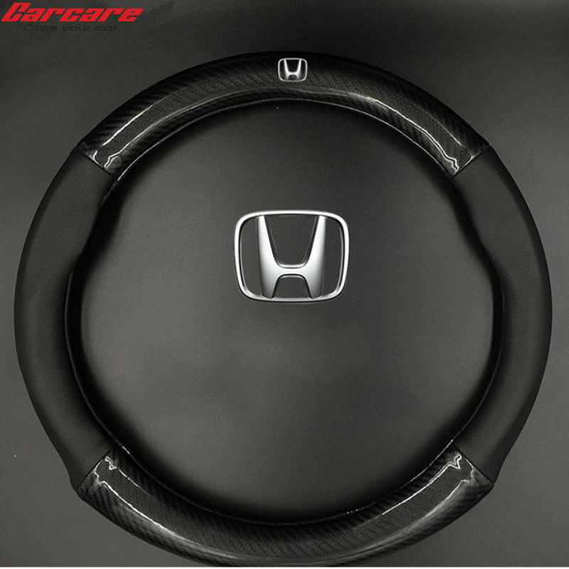 Bọc vô lăng cacbon 4S có logo theo hãng xe - Bọc vô lăng ô tô