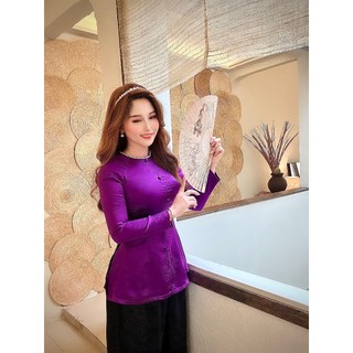 B.A28 - Áo Lẻ Dây Kéo Lụa Ruby - Hân Nguyễn Áo Bà Ba