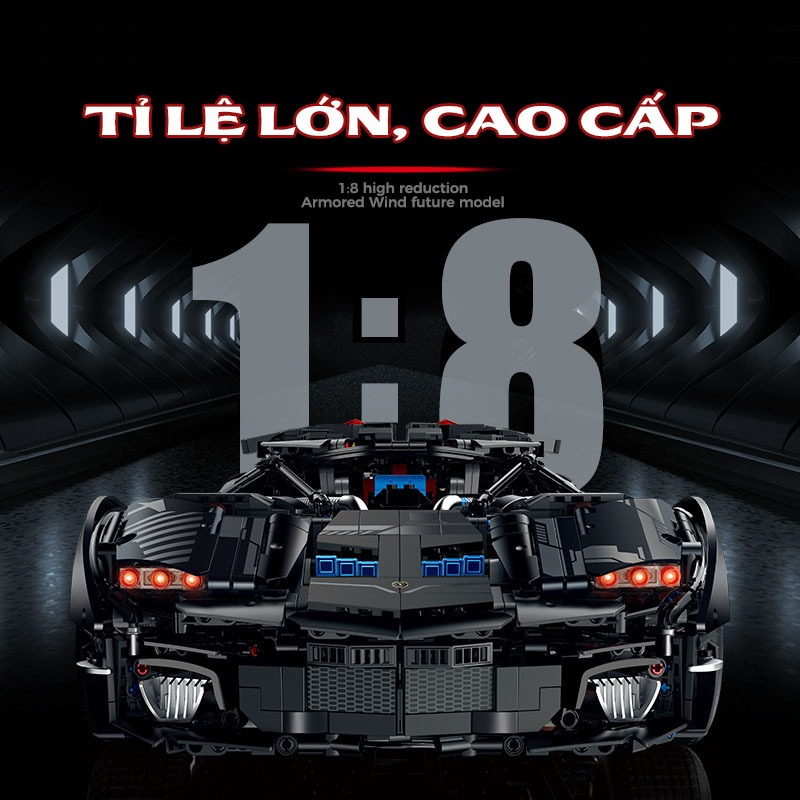 Đồ Chơi Lắp Ráp Mô Hình Siêu Xe Lamborghini Armored Tỉ Lệ 1:8 Điều Khiển Từ Xa RC Kiểu LEGO NO-10618 Với Hơn 4290+ Mảnh