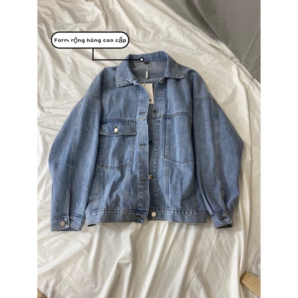 Áo khoác jean unisex nam nữ form rộng, áo khoác bò chất jean demin đẹp-Aokhoacjean623_P9