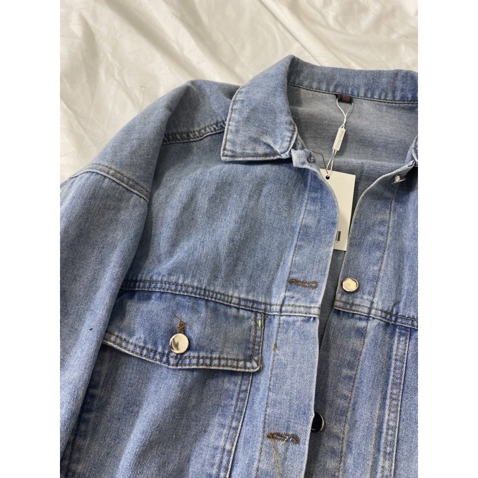 Áo khoác jean unisex nam nữ form rộng, áo khoác bò chất jean demin đẹp-Aokhoacjean623_P9