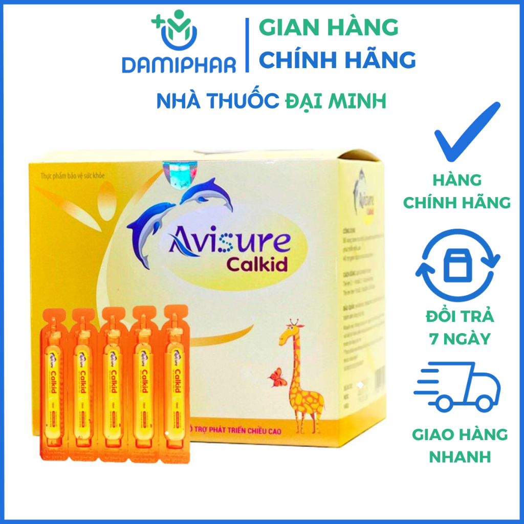 Avisure Calkid Hộp 30 Ống - Hỗ Trợ Phát Triển Chiều Cao, Bổ Sung Canxi