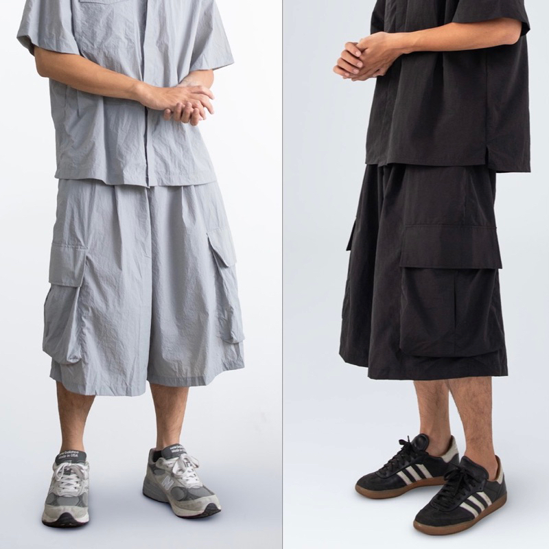AGOB - QUẦN SHORT DÙ TÚI HỘP OVERSIZE