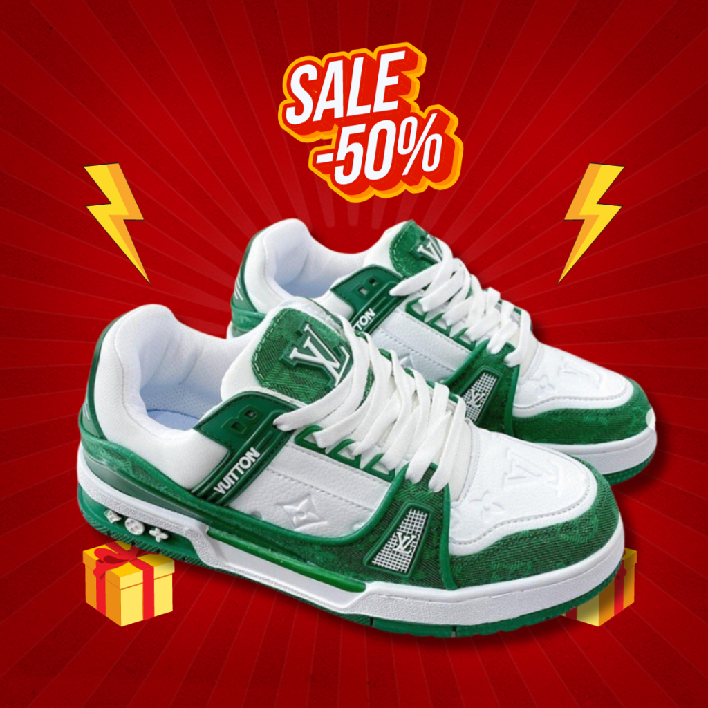 Giày LV Trainer Louis Vuitton Black White Dành Cho Nam Nữ Đủ Size