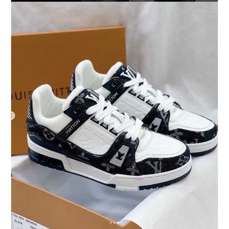 Giày LV Trainer Louis Vuitton Black White Dành Cho Nam Nữ Đủ Size