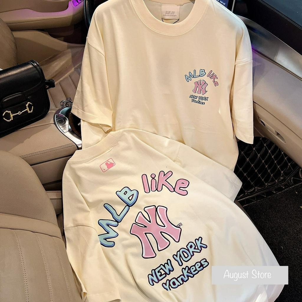 Áo Phông MLB Thun NY Cộc Tay Dáng Rộng Giấu Quần Freesize Chất Cotton Thoáng Mát
