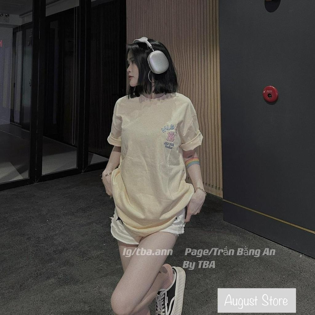 Áo Phông MLB Thun NY Cộc Tay Dáng Rộng Giấu Quần Freesize Chất Cotton Thoáng Mát