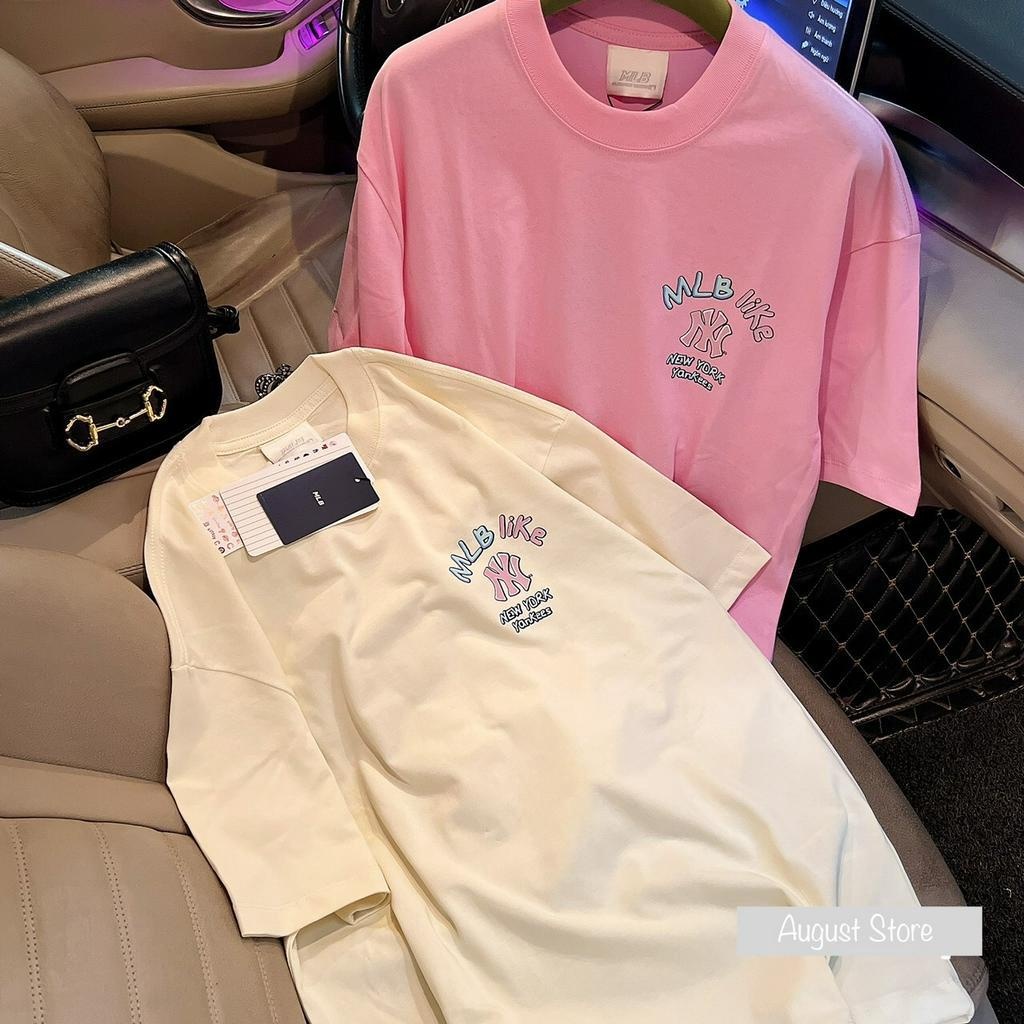 Áo Phông MLB Thun NY Cộc Tay Dáng Rộng Giấu Quần Freesize Chất Cotton Thoáng Mát