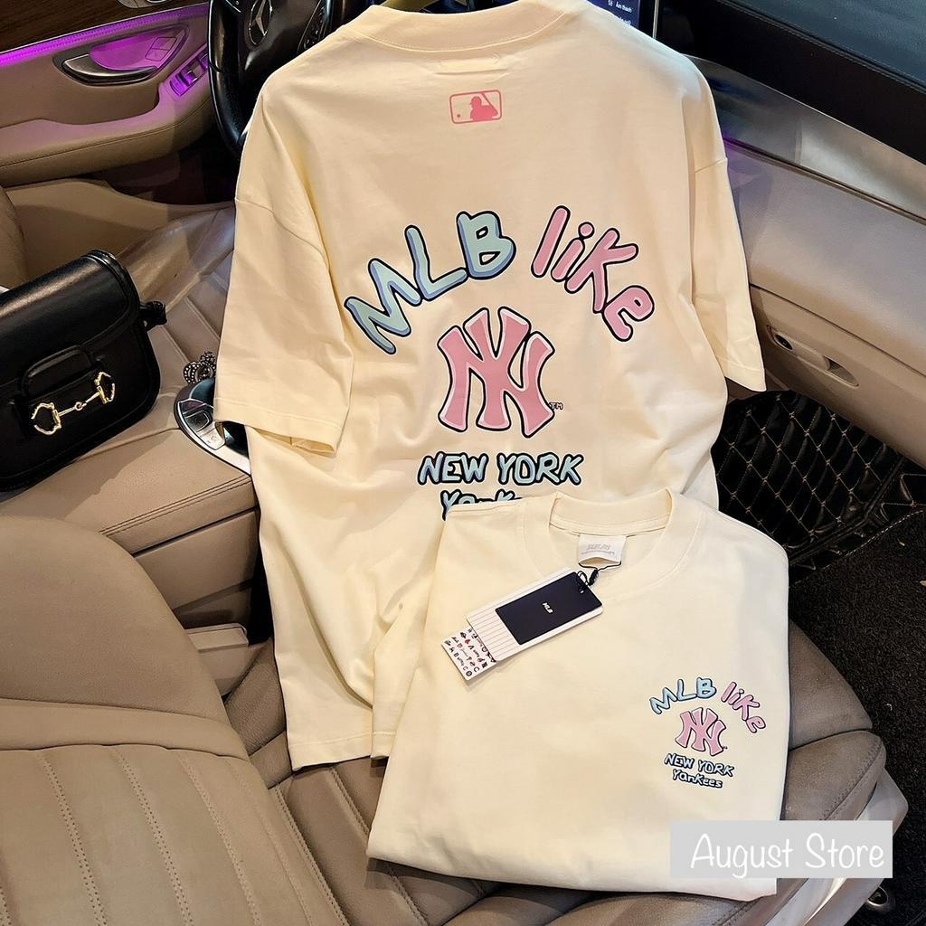 Áo Phông MLB Thun NY Cộc Tay Dáng Rộng Giấu Quần Freesize Chất Cotton Thoáng Mát