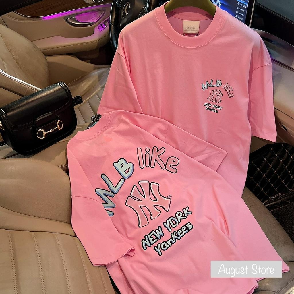 Áo Phông MLB Thun NY Cộc Tay Dáng Rộng Giấu Quần Freesize Chất Cotton Thoáng Mát