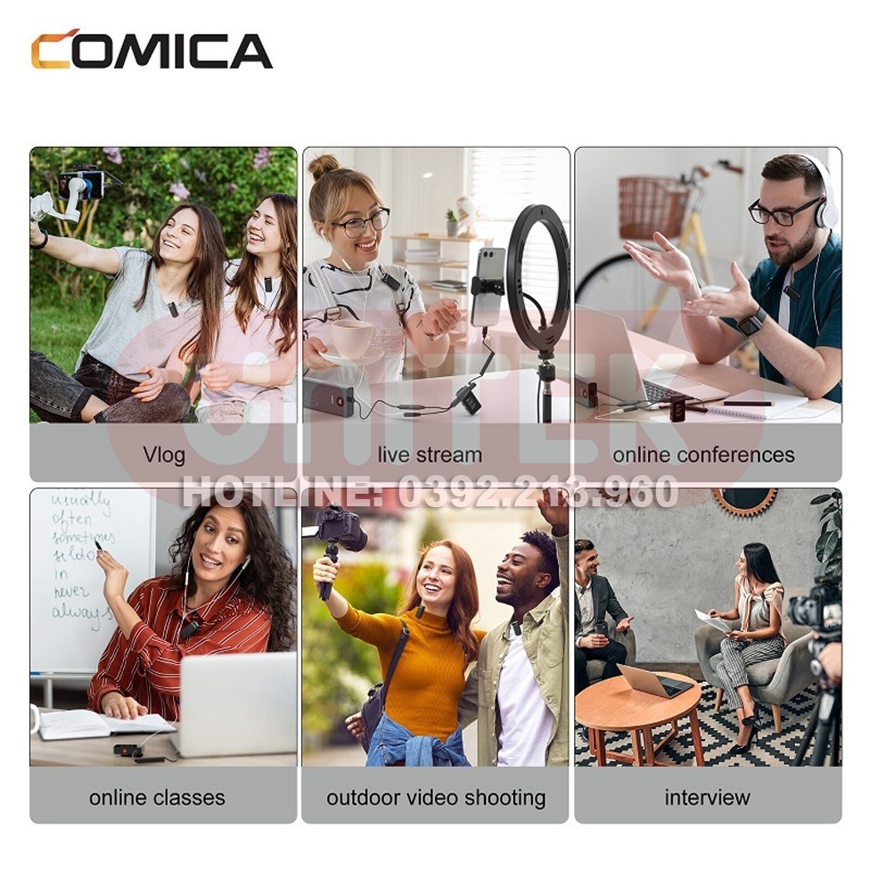Micro Cài Áo Không Dây 2.4G Comica Vimo C1/C2/C3 - Micro Cài Áo Cho Điện Thoại & Máy Ảnh, Máy Quay