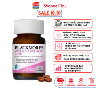 Bổ sung sắt cho bà bầu Pregnancy Iron Blackmores giúp phòng ngừa thiếu máu của Úc 30 viên