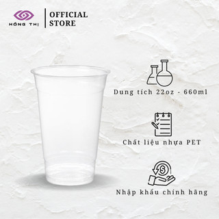 [THANH LÝ] Ly nhựa 22oz-660ml (Pet Cup 22oz) - 50 cái / cây- HÀNG NHẬP KHẨU