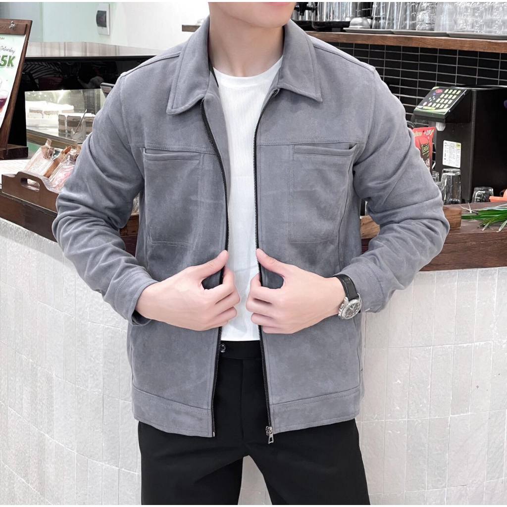 Áo da lộn lót bông thời trang nam form rộng siêu ấm hàng cao cấp - MenX