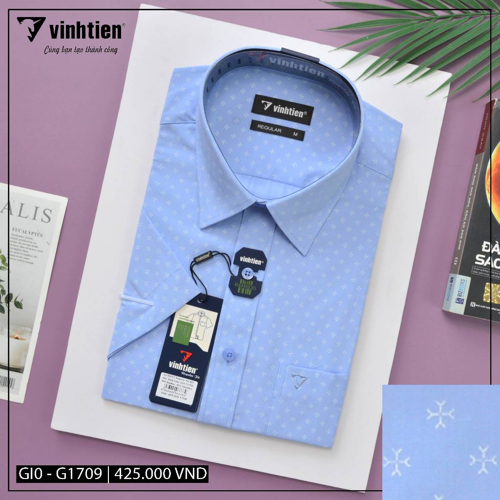 Áo Sơ Mi Ngắn Tay Vải Bamboo Vạt Ngang Form Regular Vĩnh Tiến 425 - Nhiều Màu