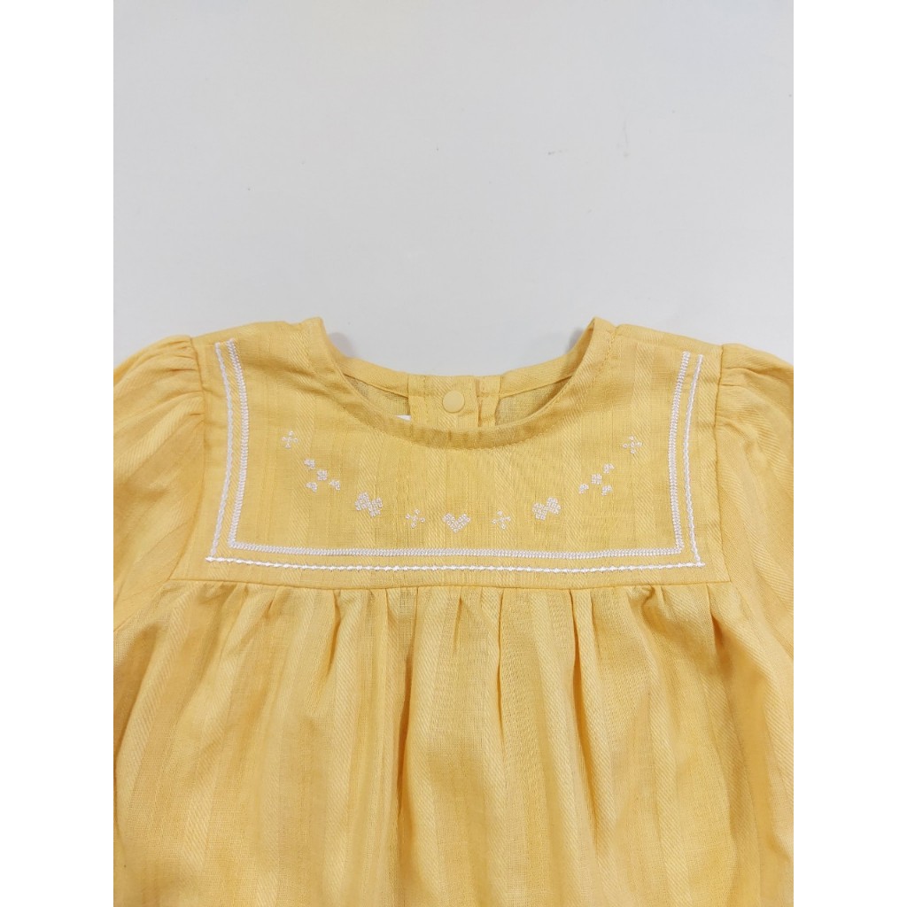 Áo đũi tơ cô vuông tiểu thư bé gái Aga. HA4850