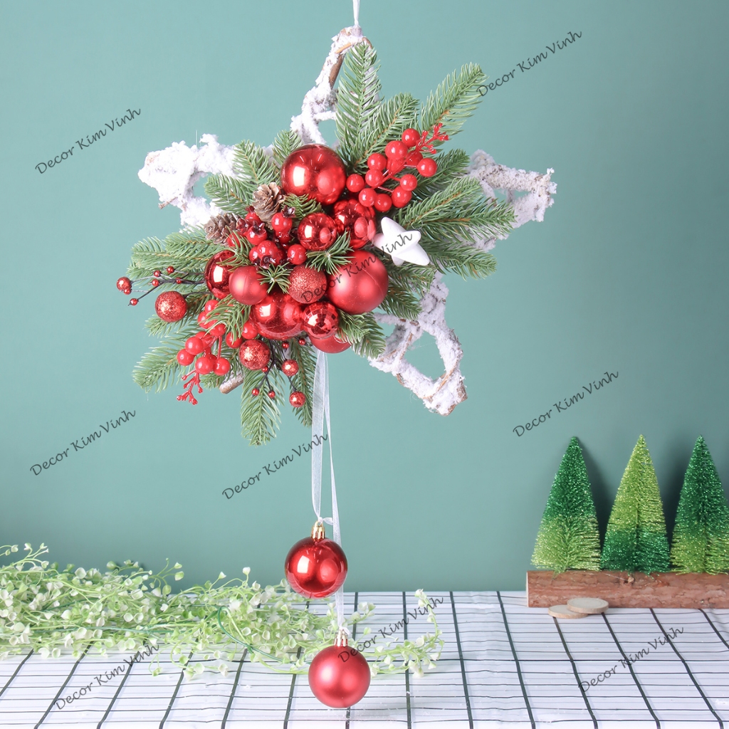 Vòng Sao Treo CC26 79cm Trang Trí Noel Vòng Treo Decor Giáng Sinh