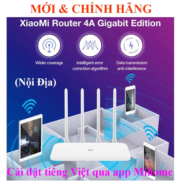 Bộ Phát Wifi Tốc độ AC1200 Băng tần kép Xiaomi Mi Router 4A Quốc Tế Tiếng Anh, 4C 300Mbps