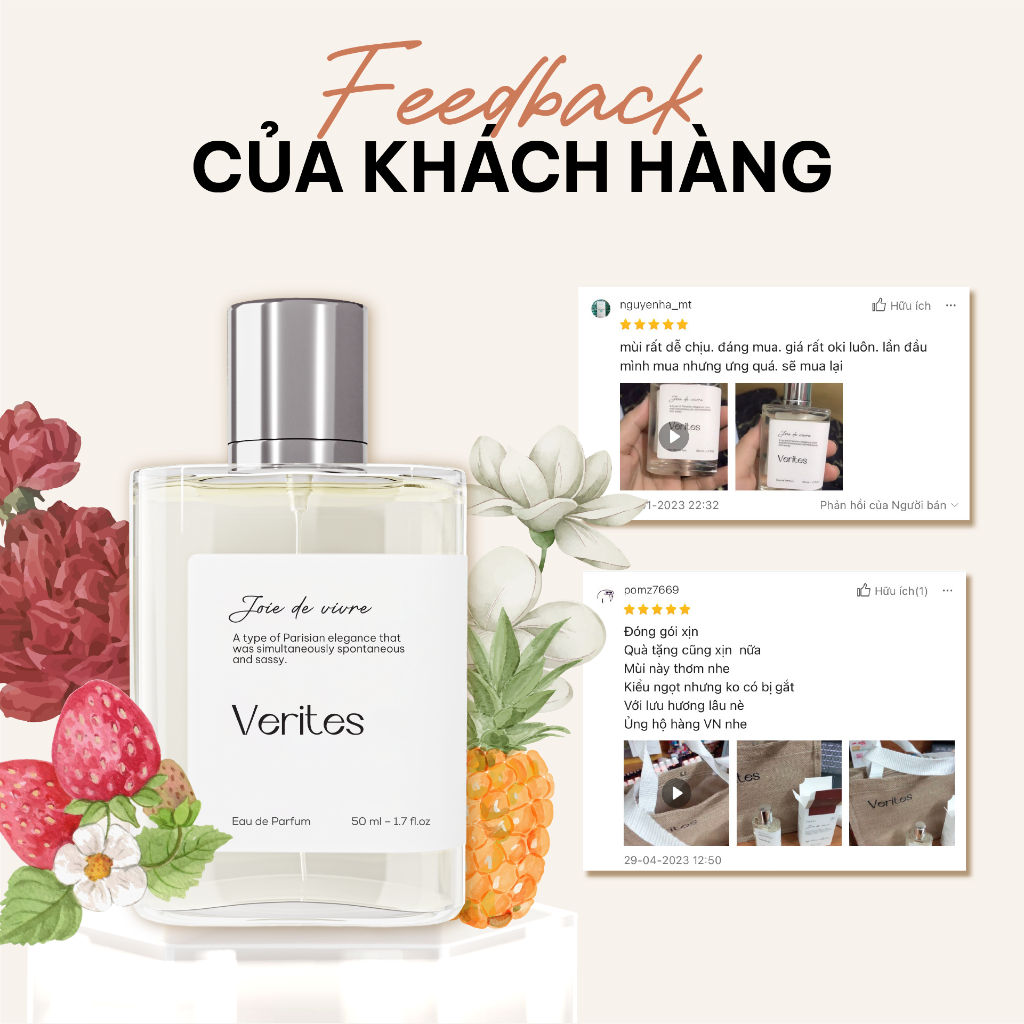 Nước hoa Nữ VERITES Joie De Vivre Thanh lịch, Trang nhã, Tinh tế 50ml