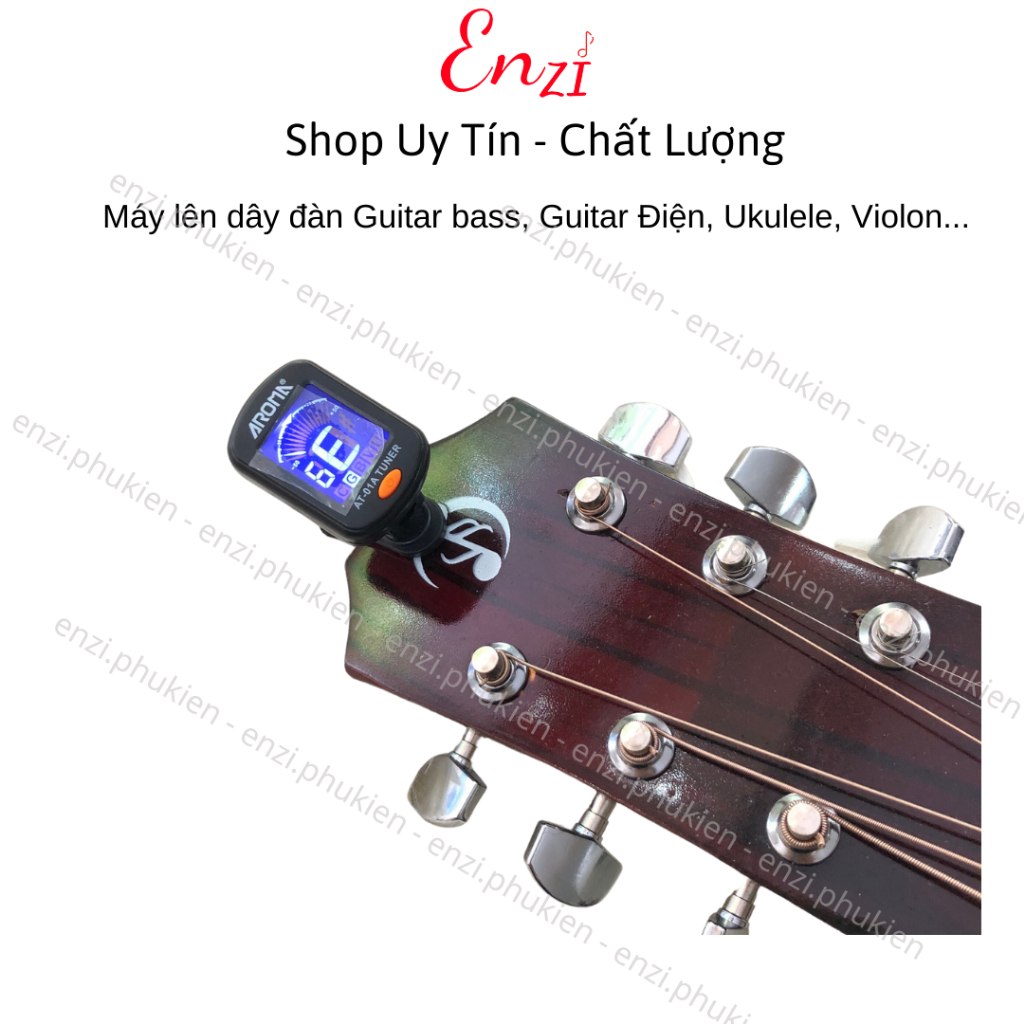 Máy lên dây đàn guitar ukulele violin Tuner Aroma guitar ukulele violin chất lượng Enzi
