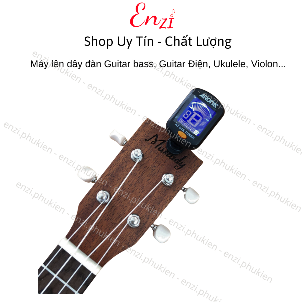 Máy lên dây đàn guitar ukulele violin Tuner Aroma guitar ukulele violin chất lượng Enzi