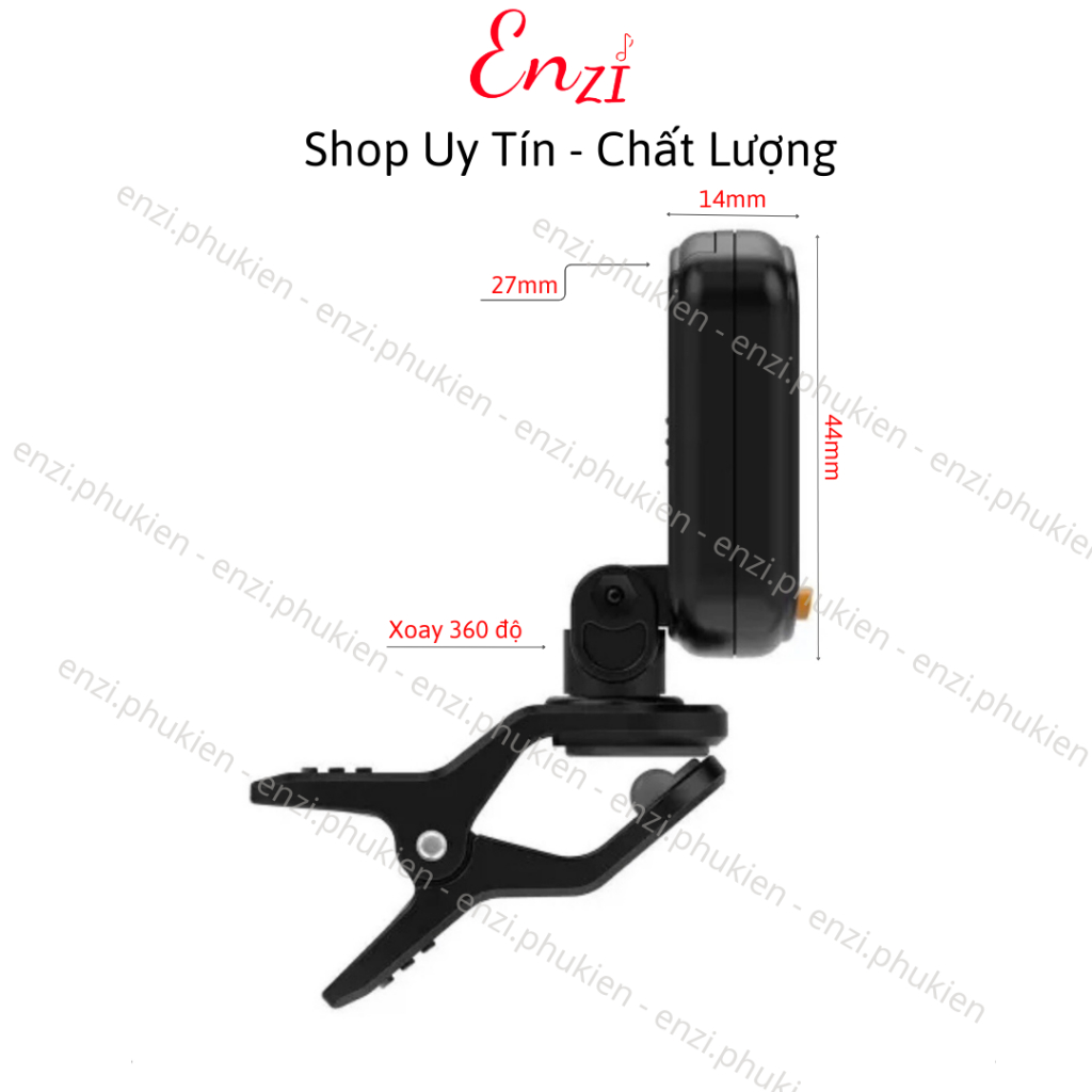 Máy lên dây đàn guitar ukulele violin Tuner Aroma guitar ukulele violin chất lượng Enzi