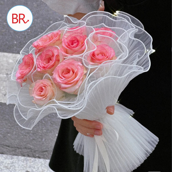 Cuộn voan bèo bó hoa, giấy gói trang trí bó hoa, phụ kiện handmade - br 02057