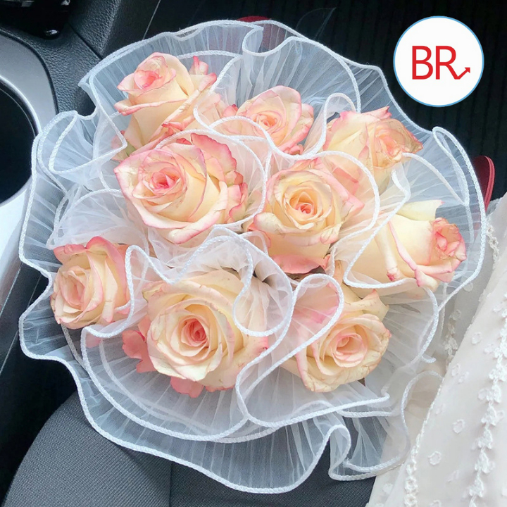 Cuộn voan bèo bó hoa, giấy gói trang trí bó hoa, phụ kiện handmade - br 02057