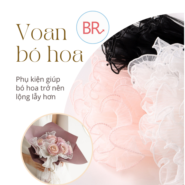Cuộn voan bèo bó hoa, giấy gói trang trí bó hoa, phụ kiện handmade - br 02057