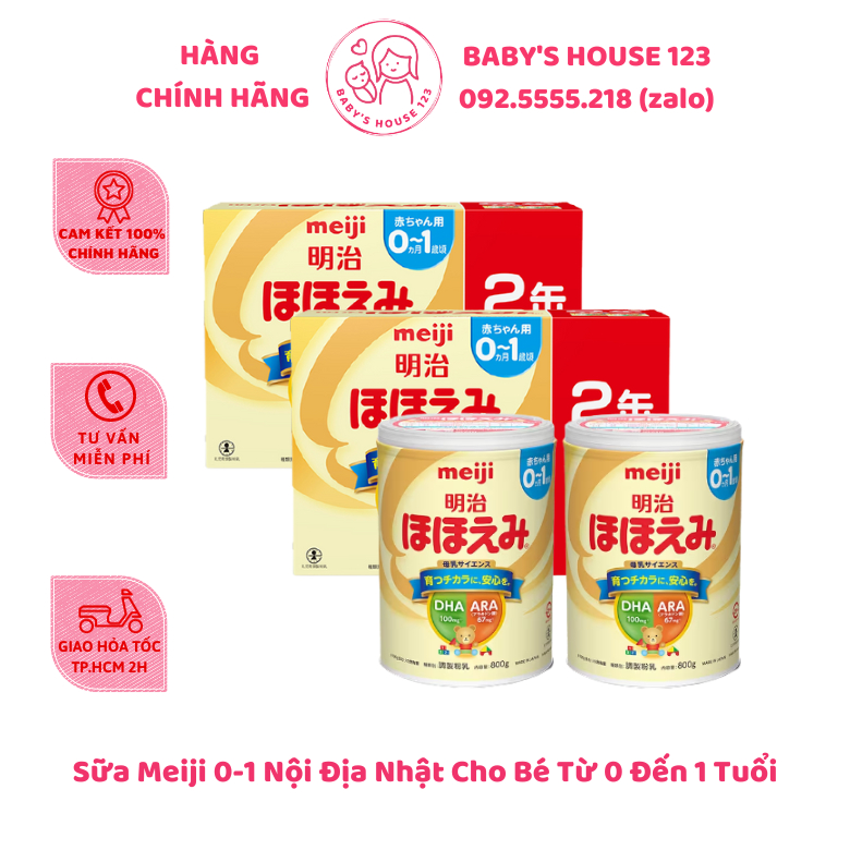 Combo 4 Hộp Sữa Meiji 0-1 Nội Địa Nhật - ( 800gr x 4 Hộp)