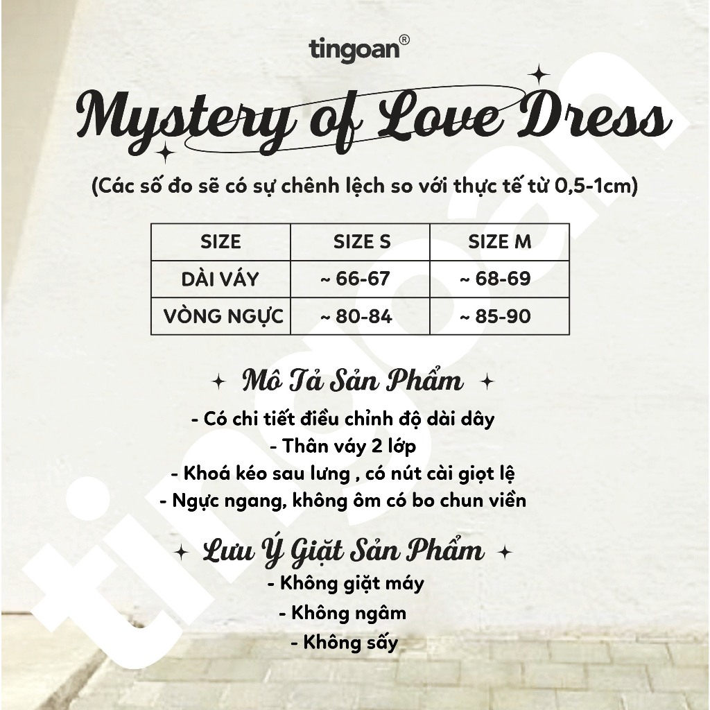 TINGOAN® - Váy hai dây phối bóng kính đen MYSTERY OF LOVE DRESS/BL